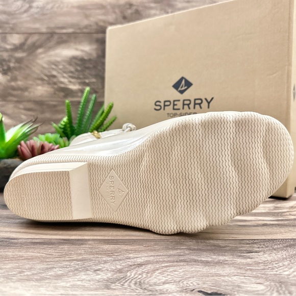 NIB Sperry Syren Gulf Playa Tan Striped Geometric Waterproof Duck Rain Boots - Picture 10 of 15